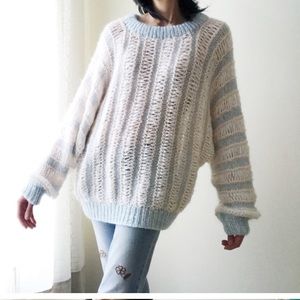 Striped batwing sweater